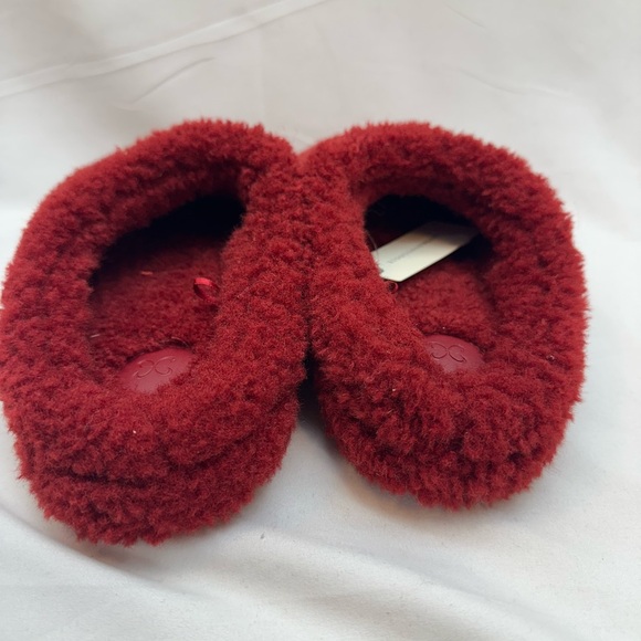 Maeve Anthropologie Red Fuzzy Sherpa Slides Slippers 8-9 NWTS - Picture 4 of 5